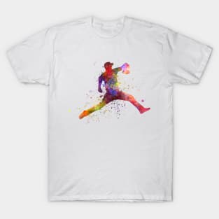 Baseball player in watercolor T-Shirt